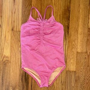 J. Crew Pink Girls One-Piece Shimmery Pink Swimsuit